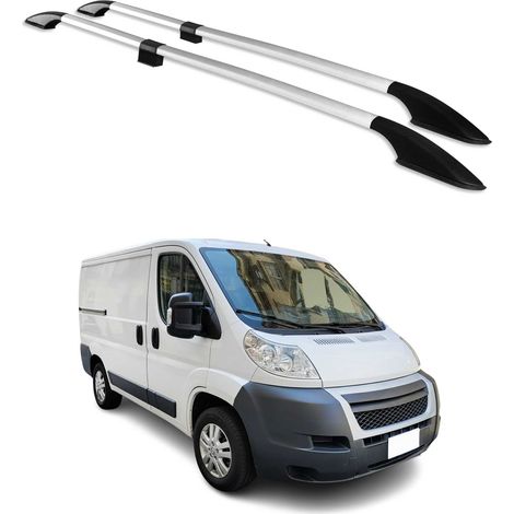 Barres de toit longitudinales pour Citroen Jumper 2006-2026 L1 H1 empattement court Aluminium Gray 4 Pcs (1/5)