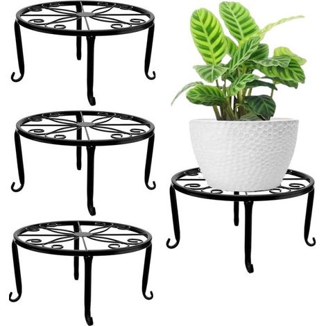 Metall-Pflanzenständer – 23 cm – Schwarz – 3er-Set (1/4)