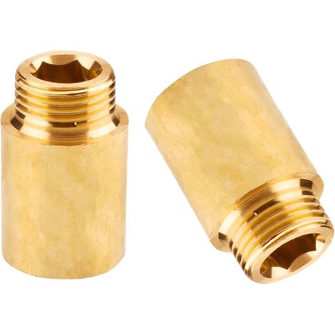 Mamelon double G1/2" (Ø 20mm) laiton mâle,4 pièces hexagonal G1/2"M/M,Raccord de jonction 2 x M Raccord fileté,Double mamelon Raccords en convient pour l'eau potable Rallonge Robinet G1/2 1.2" (1/5)