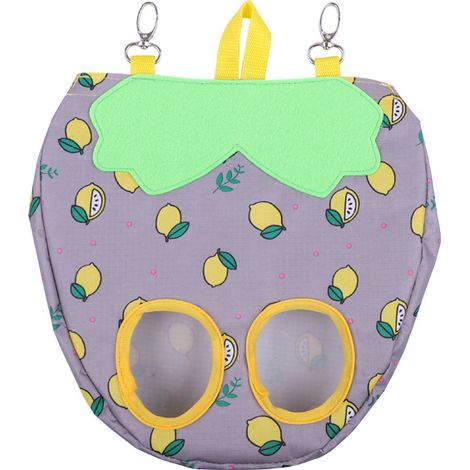 Sac d'alimentation de foin de lapin cage distributeur de foin suspendu sac d'alimentation (citron gris fraise) (1/5)