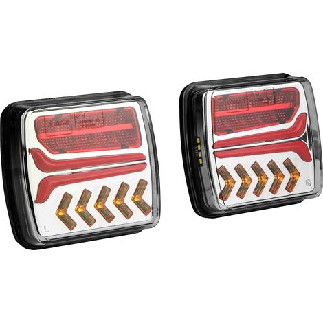 Kit d'éclairage sans fil 10154 – Feux arrière, clignotants, éclairage plaque – 12/24 V, installation magnétique – LEDs homologuées E – LAS