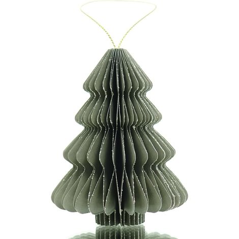 Kaemingk Weihnachtsanhänger Tannenbaum Grau Glitter & Aufhänger 14,5 cm - Papier (1/2)