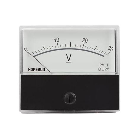 MISURATORE DI TENSIONE ANALOGICO DA PANNELLO 30 V CC / 70 x 60 mm (1/3)