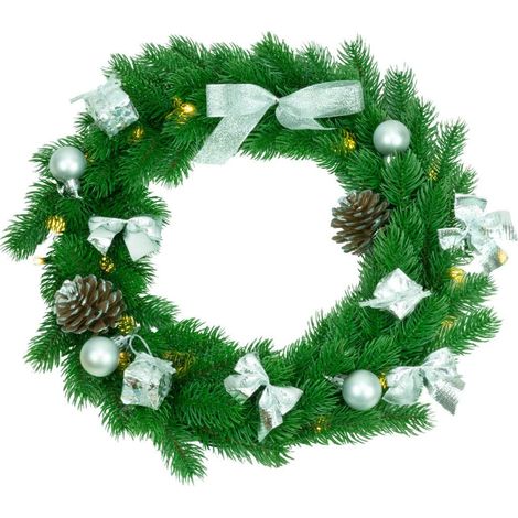 Best Season SA121 Wandkranz mit Dekoration, 30 cm, grün, Plastik (1/2)