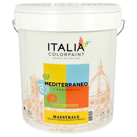 Idropittura quarzo acrilsilossanico fibrato bianco per facciate formato 14 lt - confezione 1