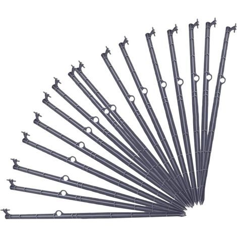 20 Stück Zaunpfähle und Befestigungsmaterial für Tropfbewässerungsschläuche – Durchmesser 0,65 cm – Schwarz (1/5)