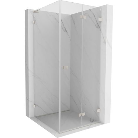Mexen Lunar-F L cabine de douche pliante droite 100 x 100 cm, transparent, nickel brossé - 836L-100-100-97-00-P (1/5)