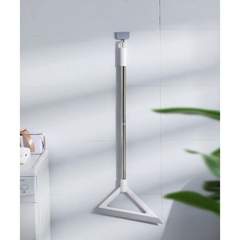 Abnehmbarer Multifunktionsbesen (Edelstahl und TPR) für Badezimmer, Reinigung von Wänden, Fliesen, Türen, Fenstern und Glas.