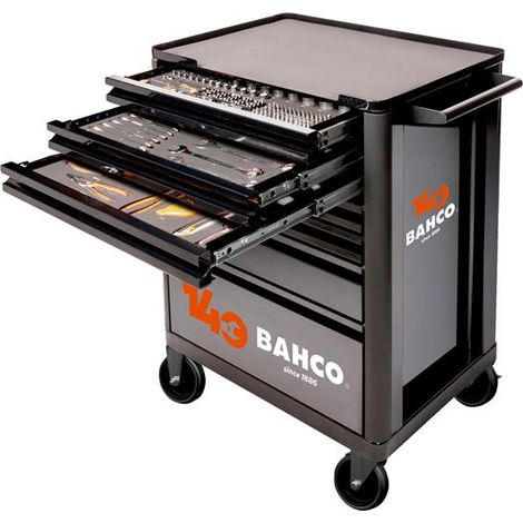 Bahco 1472K7BKFFSD140 140 Year Anniversary 7 Drawer Trolley & Tools BAH1472K7GT (1/3)