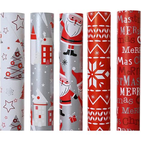 Rouleau Papier Cadeau Noël Motif Festif Aléatoire - Decoris
