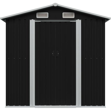 INLIFE Abri de stockage pour jardin Anthracite Acier 204x132x186 cm (1/5)