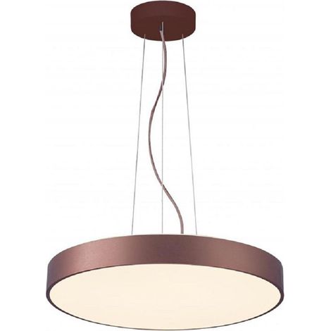 TRADE SHOP - Lampadario Cerchio 40 Cm Led 43 W Lampada Up Down Sospensione 2 Temperature Luce - Marrone