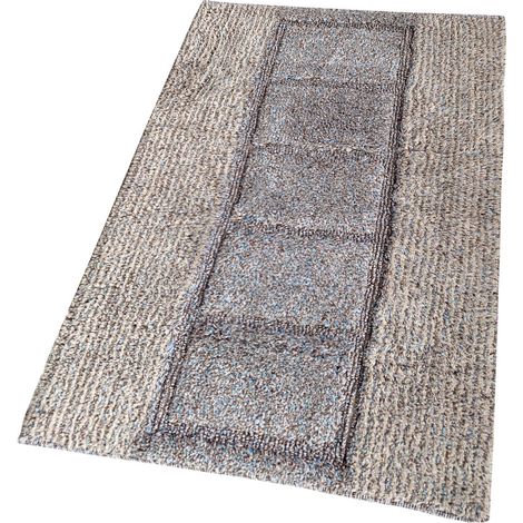 Tappeto Bagno Cotone Shaggy 55x90 Cm Scendiletto Camera Morbido Assorbente Antiscivolo - Multicolore