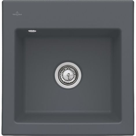 VILLEROY ET BOCH Subway 50 S fregadero 52,5 x 51 cm sin escurridor Grafito CeramicPlus