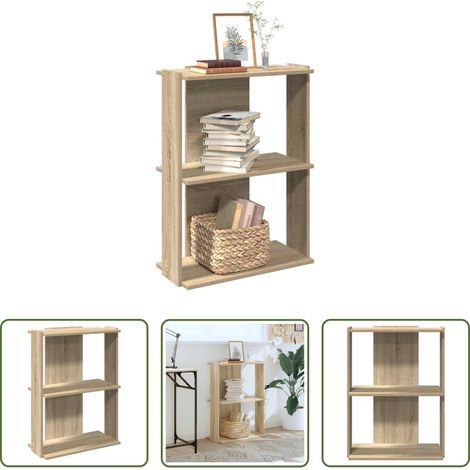 vidaXL Holzwerkstoff - Bücherregal 3 Böden Sonoma-Eiche 60x30x80 cm Holzwerkstoff (1/5)