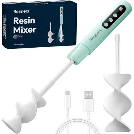 Mélangeur Résine Époxy, 4 Vitesses avec Écran et Lumière  Mélangeur Époxy AirFlow, 4 Vitesses avec Écran LED et Lumière pour Mélange Fluide Peu Bulles Résine, Peinture et Pigments (1/5)