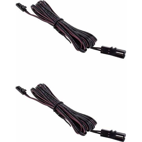 2x Câble flexible avec connecteur rapide femelle + mâle 2 fil longueur 2m pour ruban LED 12V 24V distributeur connexion cuisine maison salle de bain (1/2)