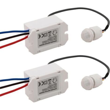 2 Pièces Commutateur de capteur Infrarouge, Mini détecteur de Mouvement Infrarouge pour Installation intérieure, détecteur de Mouvement intégré 220 V, Plage de détection 8 m à 360° (1/5)