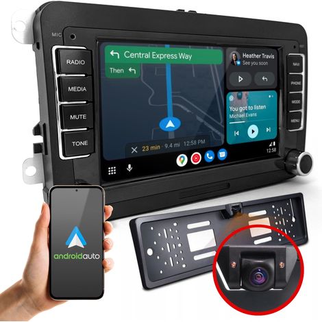 Radio Volkswagen 7" con 4 GB de RAM, navegación GPS, Android, WiFi, GSM y cámara 4G. (1/5)
