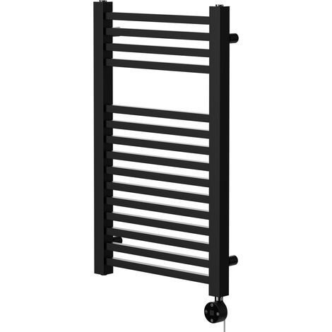 Wholesale Domestic Galileo Colore Matt Black 800mm x 490mm Square Digital Thermostatic Electric Heated Towel Rail (1/5)