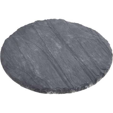 Jardinex – Pas japonais ardoise rond 40 cm – Épaisseur 1,6 à 2,2 cm – Imperméable et imputrescible – Finition clivée pour rendu naturel (1/2)