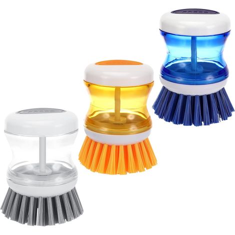 Brosse à Vaisselle avec Distributeur de Liquide, 3 Pièces Brosse Vaisselle avec Reservoir, Brosse Vaisselle, pour Nettoyer La Vaisselle, Les Casseroles, évier de Cuisine (1/5)