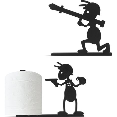 2 pièces Porte-rouleau de papier toilette en forme de fourmi, Drôle De Brouette De Fourmis Porte-Papier Toilettes, Décoration De Salle De Bain Mignonne, Porte-roulis De Toilette Ant (Noir-B) (1/5)