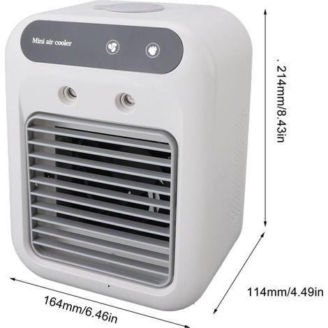 Climatiseur Portable , Climatiseur Mobile Silencieux , Refroidisseur d'air de 500 ml , Rafraichisseur d'air , 2 Vitesses+2 Modes de Brumisation , Réglage de la direction du vent à 20° , Mini Climatise (1/3)