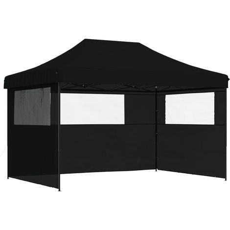 Tonnelle de jardin,Tente de réception pliable escamotable 3 parois latérales noir CFW63871 (1/5)