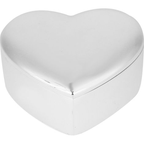 Caja de almacenamiento con forma de corazón, de aleación de plata, compacta, para joyas, hogar u oficina. (1/5)