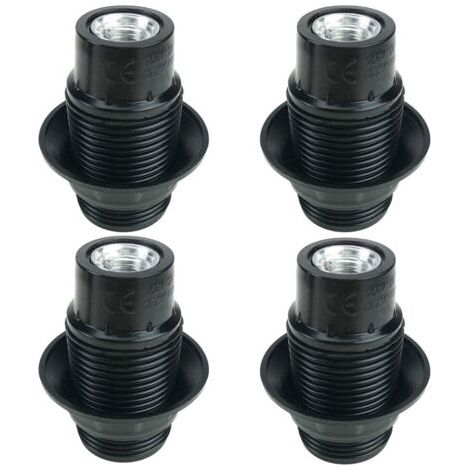 Portalampada E14 nero, 4 portalampada E14, portalampada E14, portalampada pieno, adattatore per portalampada nero