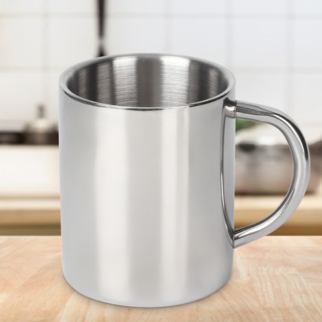 Doppelwandiger Edelstahlbecher, 300 ml Reisebecher für Kaffee, Tee und Milch, 7,5 x 9 cm, 166 g, 1 Stück (1/5)