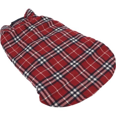 Veste d'hiver pour chien, protection des poils, gilet chaud à carreaux rouges mignon et élégant pour chiens moyens et grands (jusqu'à la taille XL). (1/5)