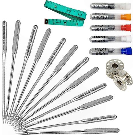 Kit Couture pour Machine à Coudre : Aiguilles avec Tube de Rangement, Rouleau de Fil et Règle à Coudre, Lot d'Accessoires pour Couture Main, Retouche Pantalons et Vêtements, Fournitures de Loisirs Cré (1/5)