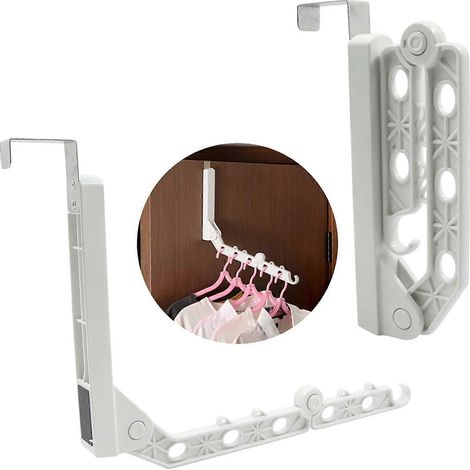 Opvouwbaar kledingrek - Kledingstang voor aan de deur, 2 stuks, wit 38 cm (1/5)