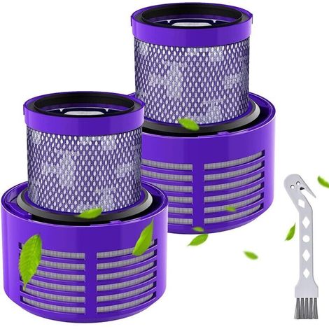 Lot de 2 filtres de rechange pour aspirateur Dyson V10 SV12 Réutilisable V10 Filtre pour Dyson Aspirateur V10 SV12 Lavable Cyclone Animal Absolute Batterie Numéro de pièce DY-969082-01 (1/4)