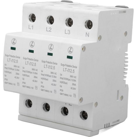 Parafoudre 385V AC 4P protection surtension pour tableau électrique maison sur rail DIN 35mm (1/5)
