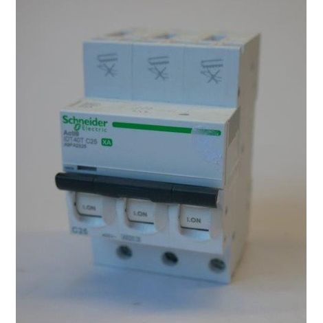 Acti9 iDT40T XA - disjoncteur modulaire - auto/vis - 3P - 25A - courbe C - 6kA (1/2)
