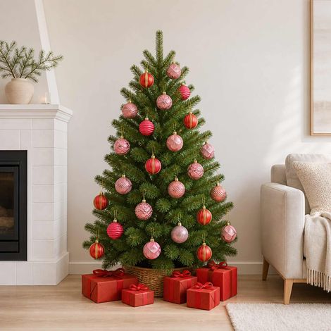vidaXL Set di Palline di Natale 36 pz Rosa e rosé 6 cm (1/5)