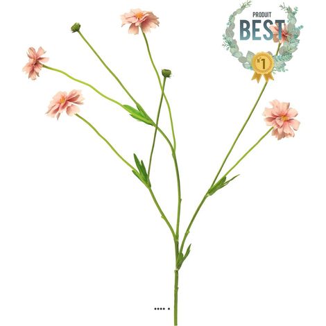 Centaurée artificielle, 3 ramures, H 64 cm Rose - BEST - couleur: Rose (1/4)