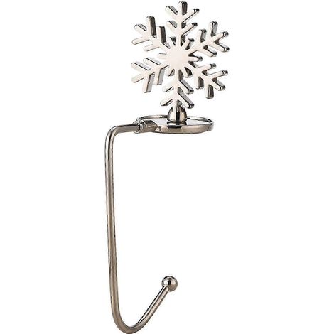 Crochet de cheminée, support de chaussette de Noël pour décorations, fête, café-Nickel Snowflake (1/5)