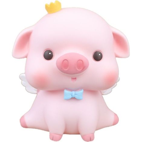 Tirelire cochon mignon forme de cochon, petite tirelire portable, ornement décoratif pour petites filles enfants 1089-5 moyen cochon aux yeux ouverts 1 (1/3)