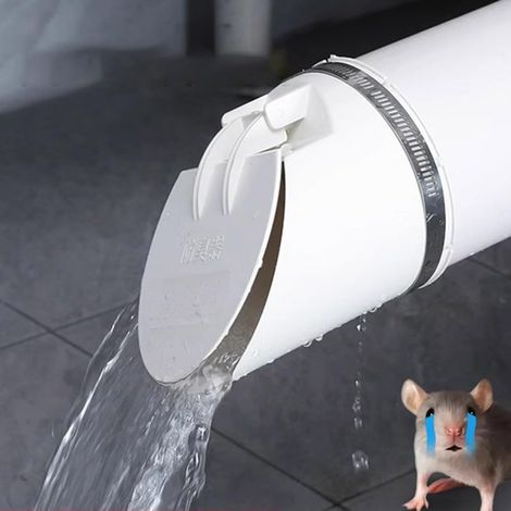Siphon de sol, 50 à 160 mm, tuyau de drainage en PVC à fermeture automatique, couvercle de valve de déplacement pour tuyaux de drainage extérieurs, extrémités de tuyau d'échappement (160 mm) (1/5)