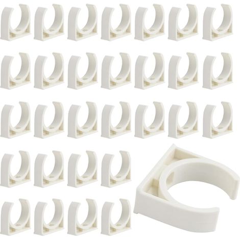 60 Rohrschellen, PVC-Rohrschellen, 20 mm weiße Rohrschellen, für Küche und Schwimmbad