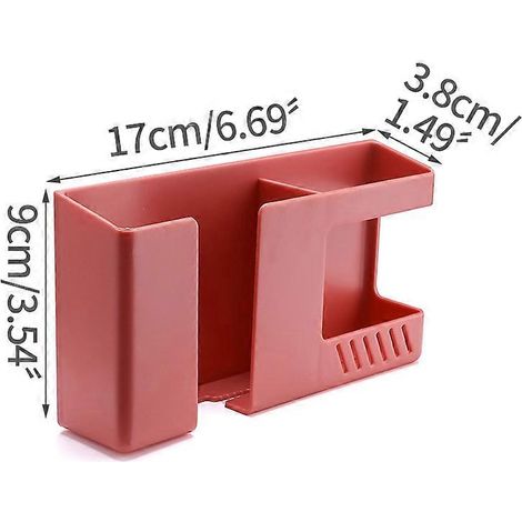 Boîte de rangement double compartiment pour télécommande, étagère murale, support pour téléphone portable, rangement pour salle de bain, porte-brosse à dents, organisateur de cuisine