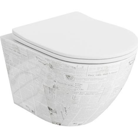 LAVITA Sofi Slim Paper WC suspendu  L'abattant de WC à chute lente  WC suspendu sans bord  WC  365x490x395 cm  blanc