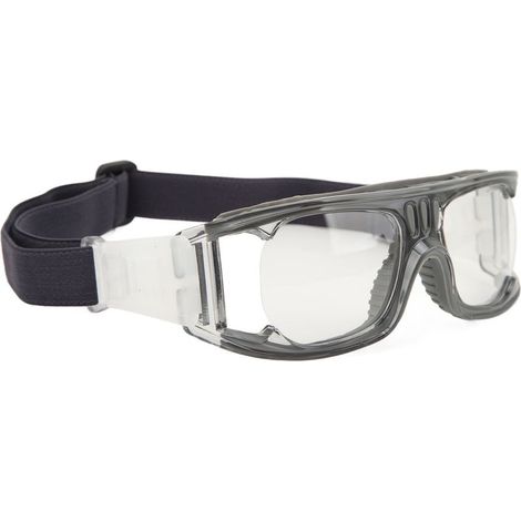 Lunettes de sport résistantes aux chocs et antibuée, avec bandeau ajustable, pour basketball, course à pied et cyclisme (gris). (1/5)