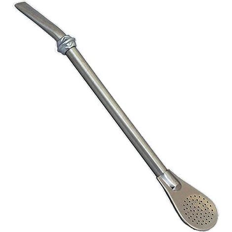 Bombilla Liza - acciaio inox 19 cm con anello decorativo