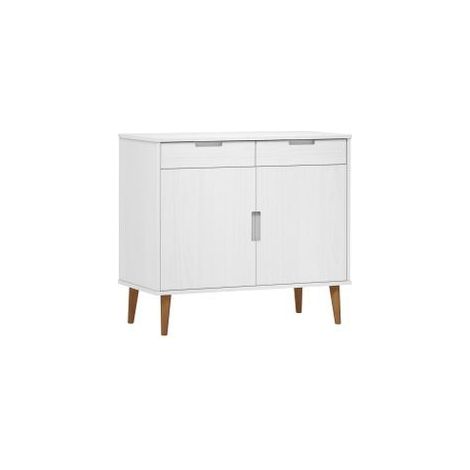 Buffet MOLDE Blanc 90x40x80 Bois massif de pin (1/5)