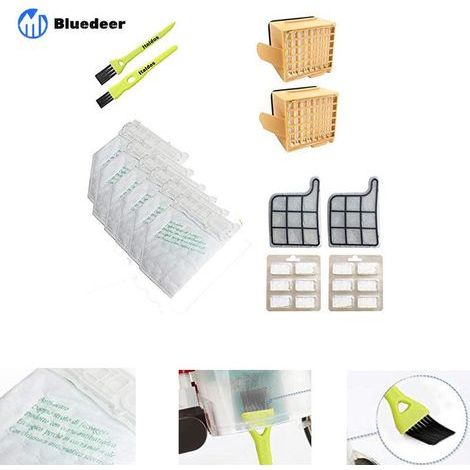Kit Sac Aspirateur Compatible Vorwerk Kobold VK135/VK136 - 6 Sacs + 2 Filtres + 12 Parfums - Bluedeer (1/4)
